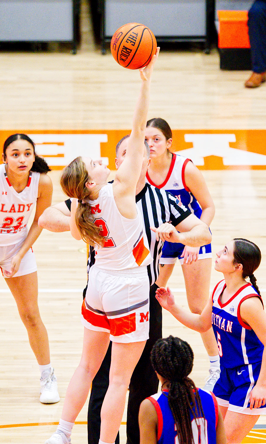 Mineola exploited every advantage at their disposal to dispatch Quitman, from the very start, where forward Mylee Fischer claimed the tip-off uncontested. [see more shots, buy basketball photos]